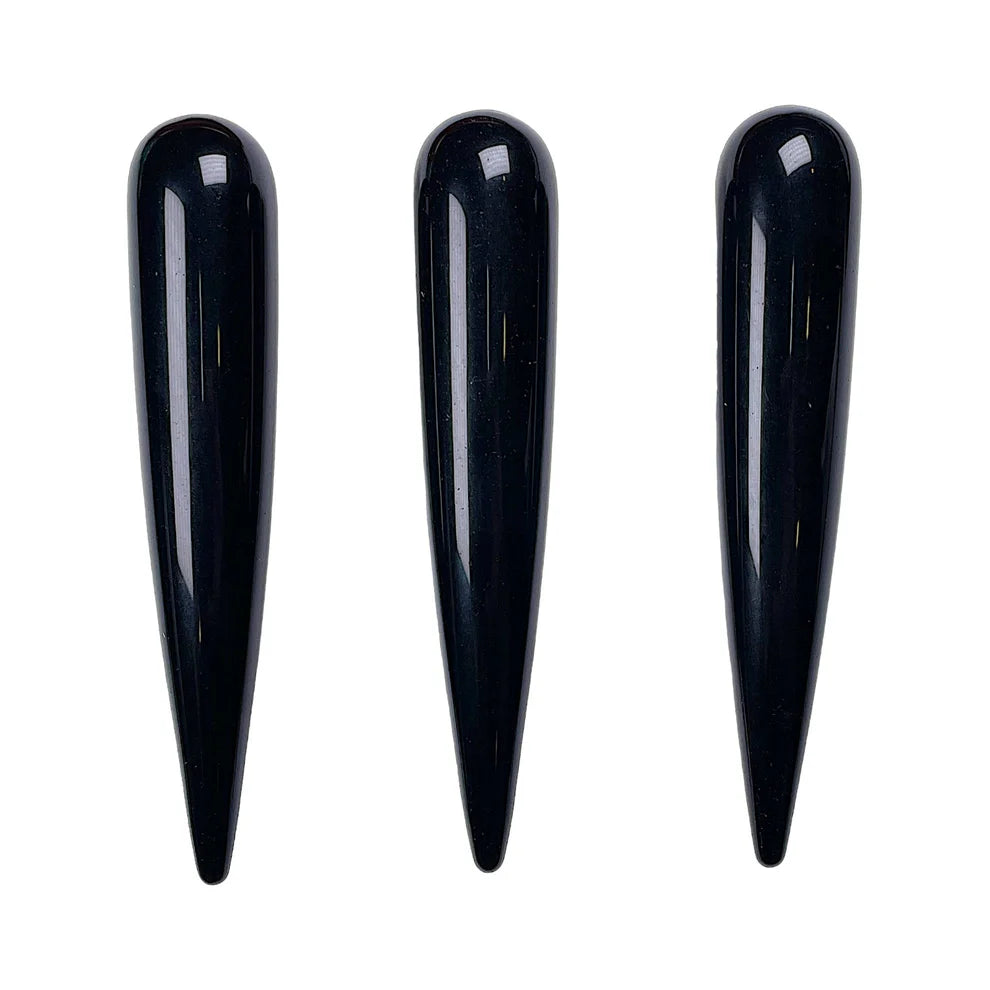 Bâton de massage en Obsidienne Noire