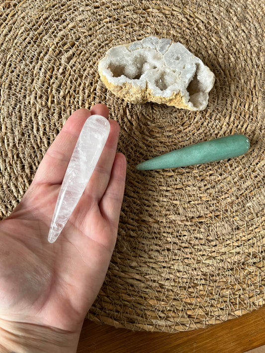 Bâton de massage en Cristal de Roche