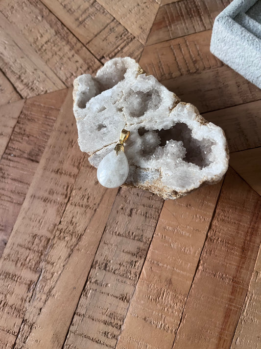 Pendentif Goutte PM avec bélière Argent 925 Plaquée Or 24k