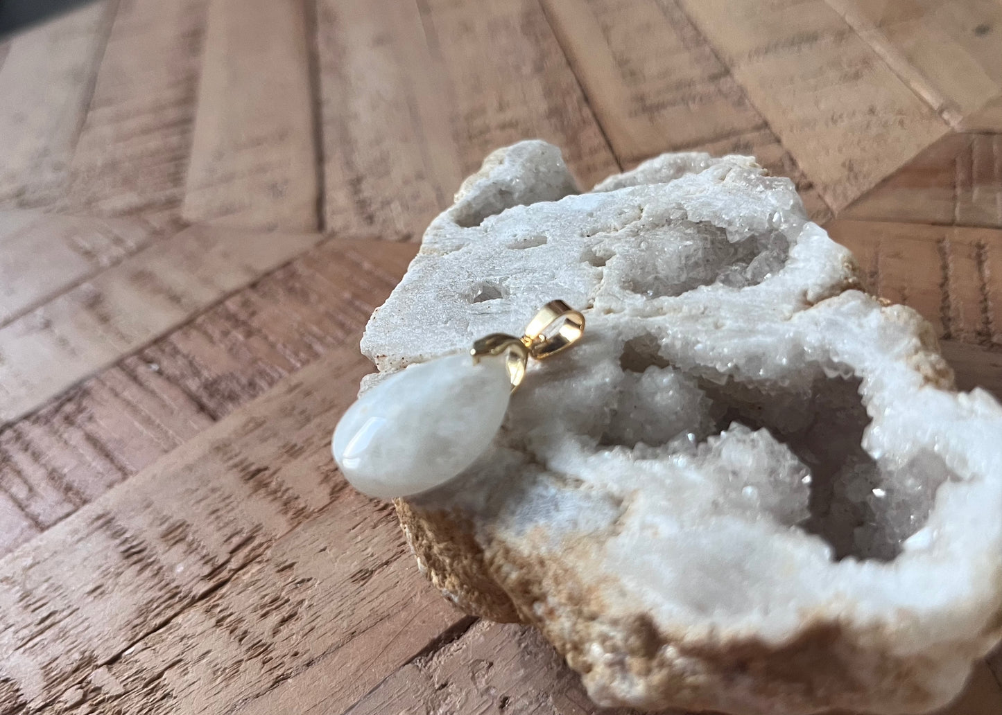 Pendentif Goutte PM avec bélière Argent 925 Plaquée Or 24k