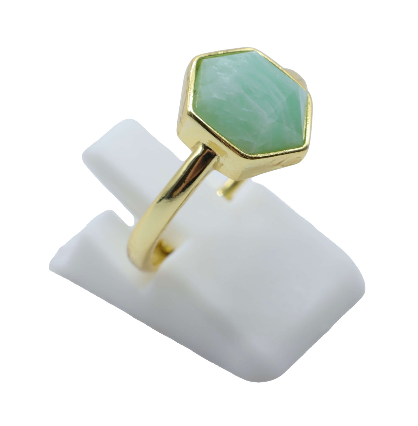 Bague Hexagonale Argent 925 Plaquée Or