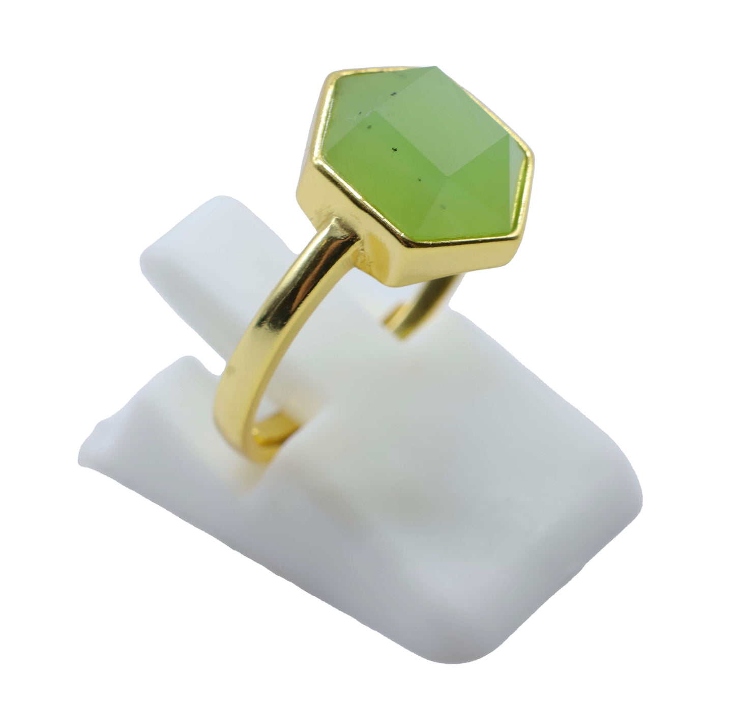 Bague Hexagonale Argent 925 Plaquée Or