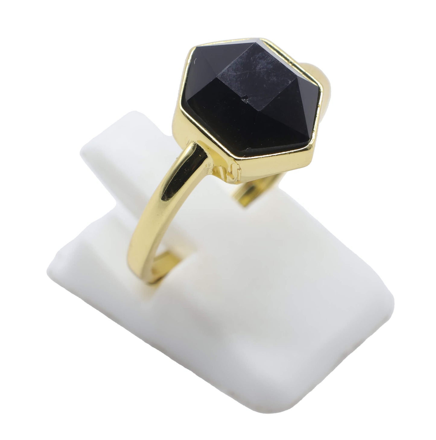 Bague Hexagonale Argent 925 Plaquée Or