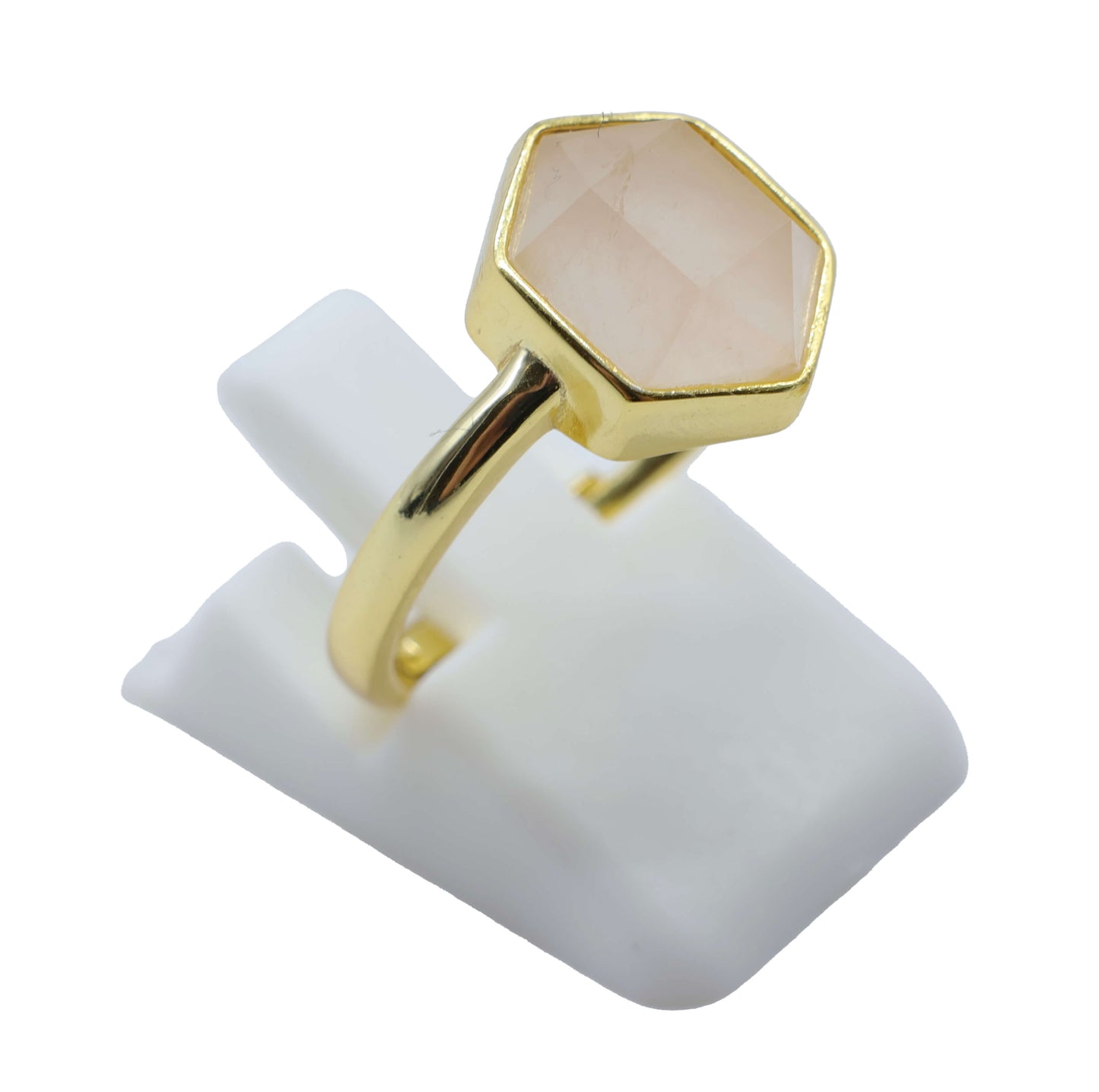 Bague Hexagonale Argent 925 Plaquée Or