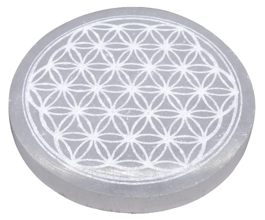 Plaque en Sélénite FLEUR DE VIE