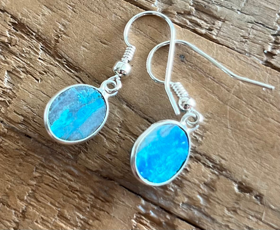 Dormeuses Chrysocolle serties