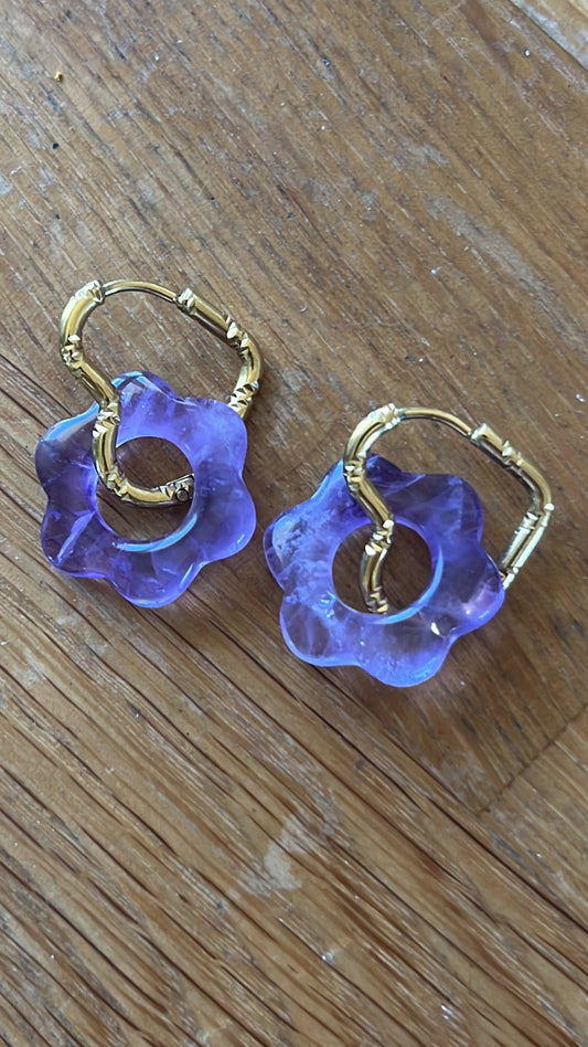 Créoles Cœur Améthyste