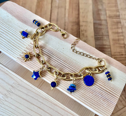 Bracelet Breloques Lapis Lazuli