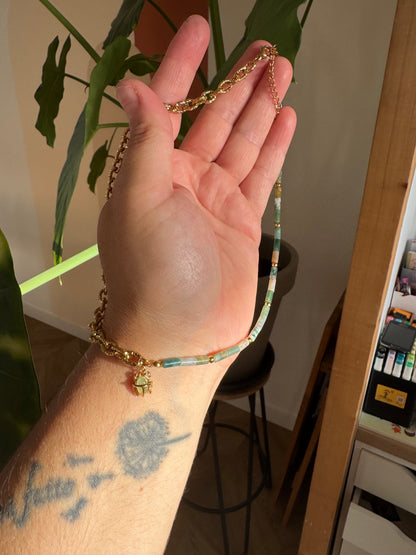 Collier Ankhéa Agate Indienne et Aventurine verte