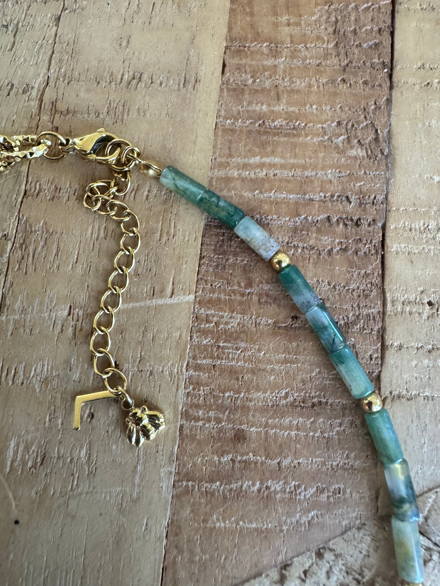 Collier Ankhéa Agate Indienne et Aventurine verte