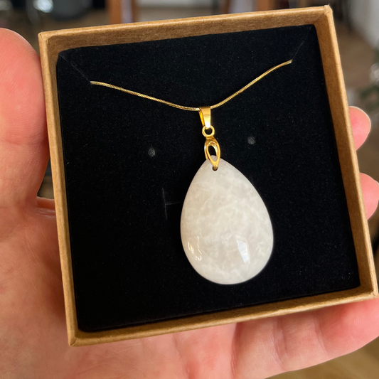 Pendentif Goutte avec bélière Argent 925 Plaquée Or 24k