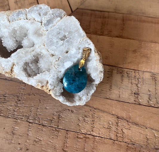 Pendentif Goutte PM avec bélière Argent 925 Plaquée Or 24k