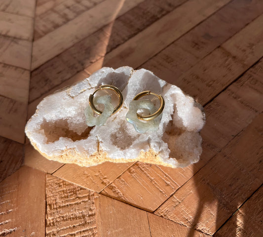 Créoles Fleurs Labradorite (rondes ou ovales)