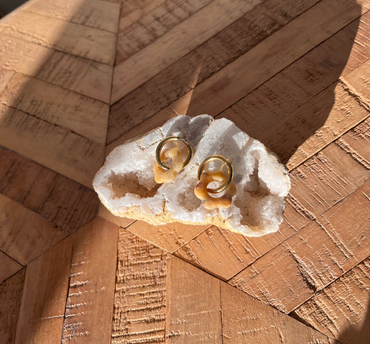 Créoles Fleurs Agate Crazy Lace (rondes ou ovales)