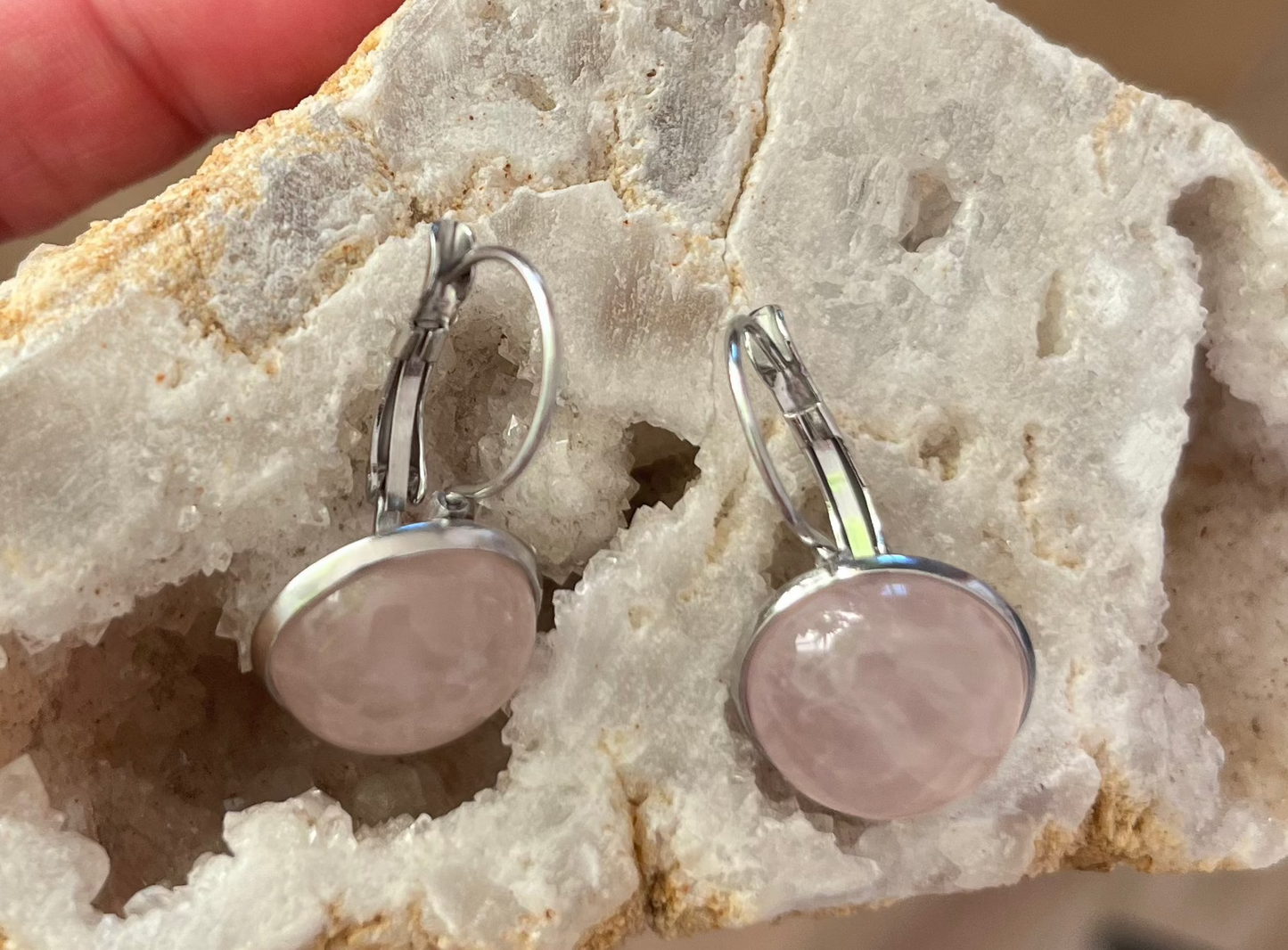 Dormeuses Quartz rose