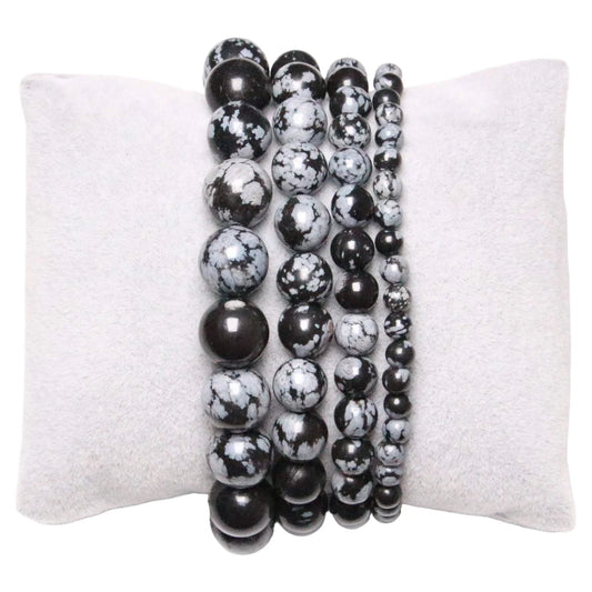 Bracelet Obsidienne Flocon de Neige A