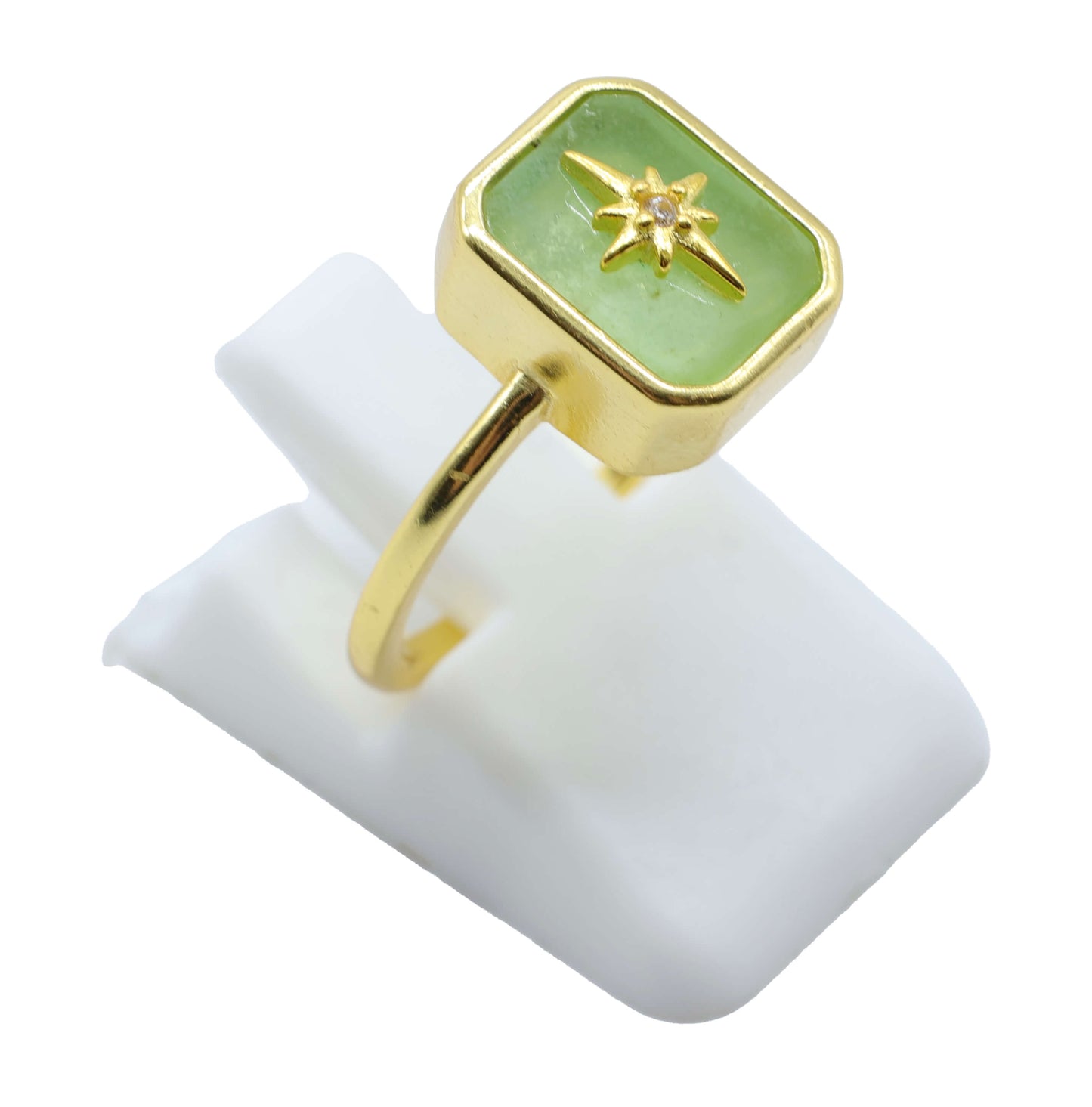 Bague Rectangle Charm Argent 925 Plaquée Or