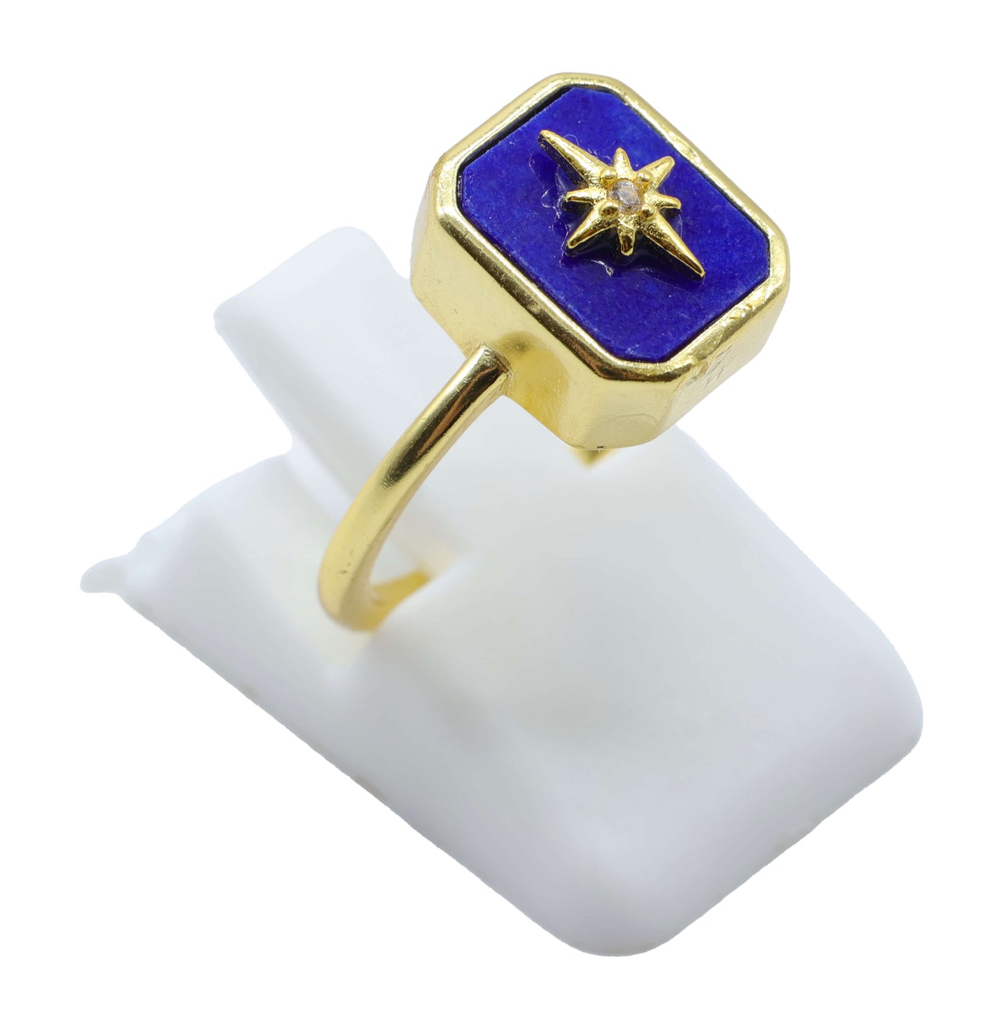 Bague Rectangle Charm Argent 925 Plaquée Or
